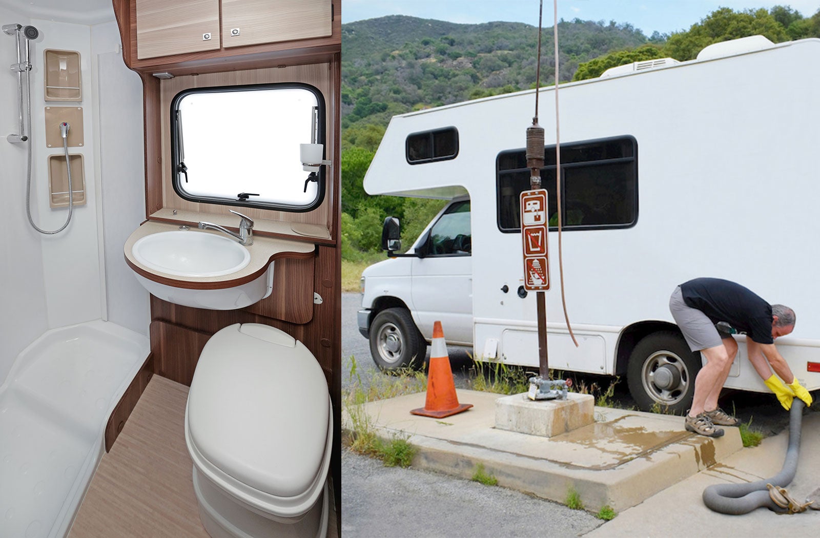 Portable RV/camper toilet and holding tank setup in Marietta, Georgia